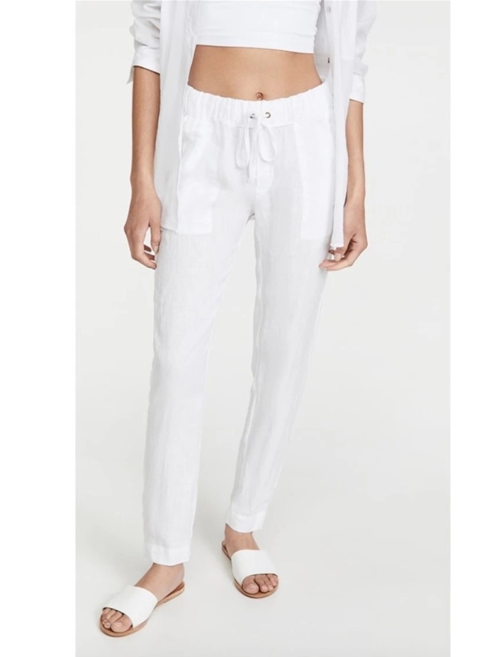 Enza Costa French Linen Easy Pant Women’s Size  1 small White